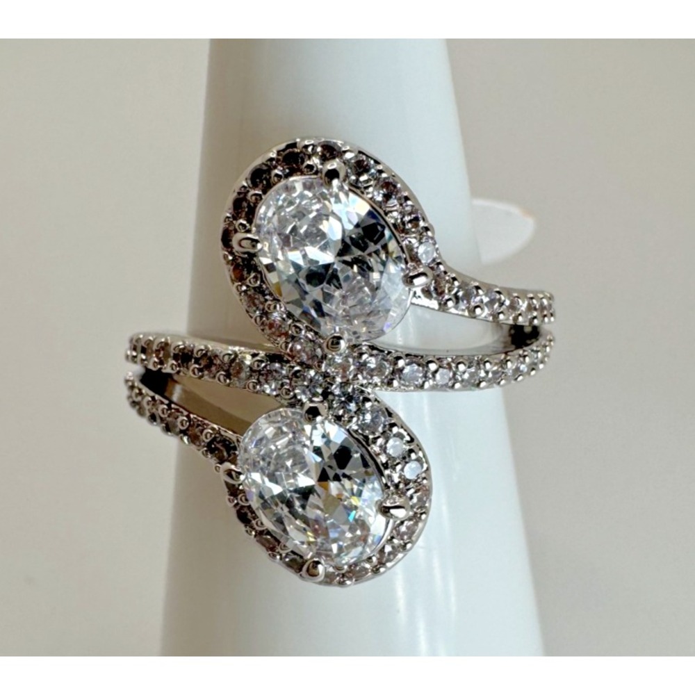 Size 6 Bomb Party Ring - RBP8620 Say Yes To The Sparkle - Cubic Zirconia on Rhod